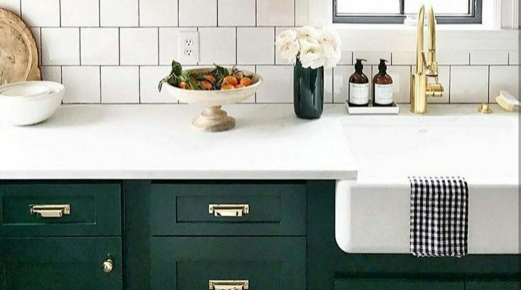 painted green kitchen